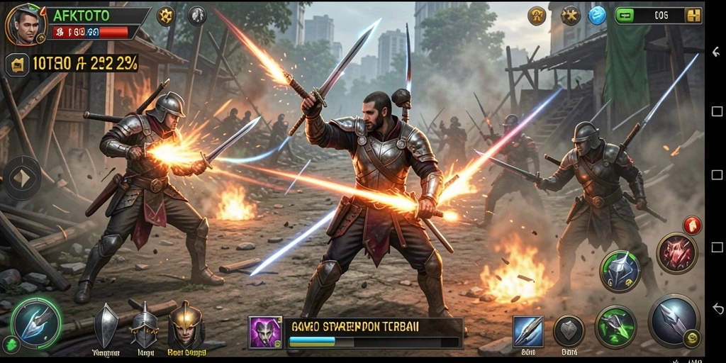 Tampilan gameplay epik dalam pertempuran strategi AFKTOTO.