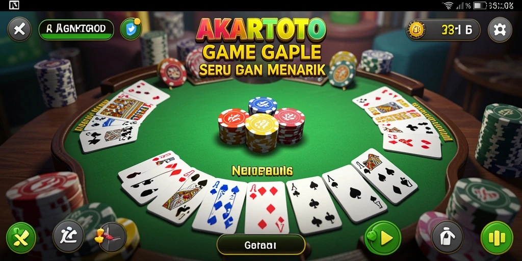 Tampilan menarik dari gameplay Gaple di AKARTOTO.