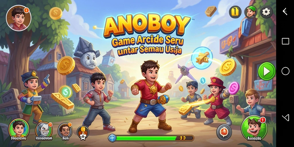 Screenshot gameplay ANOBOY yang menampilkan aksi seru di setiap level.