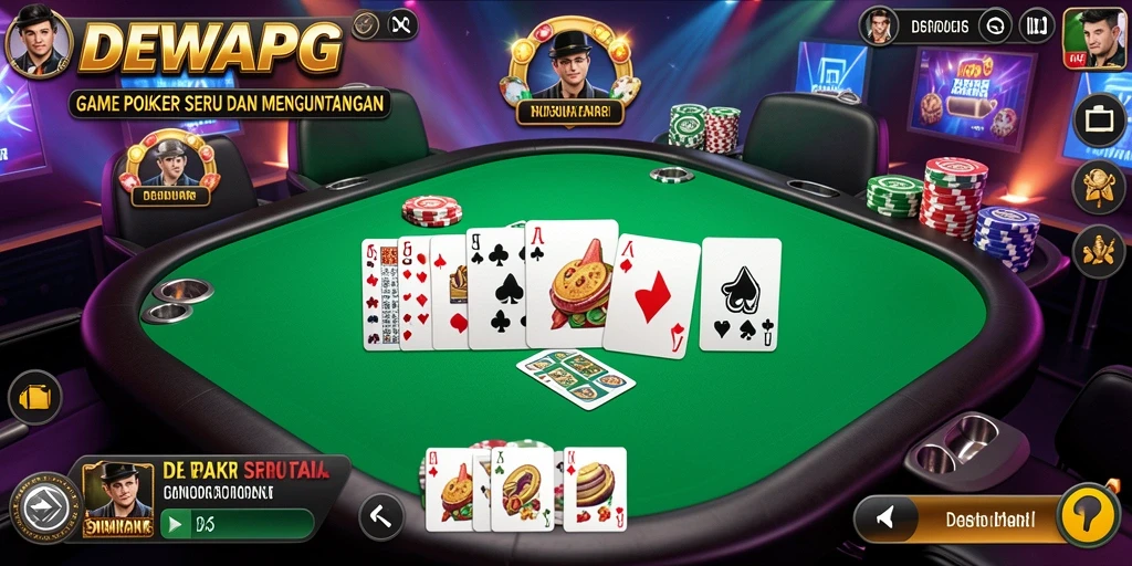 Tampilan menarik dari permainan poker di DEWAPG.