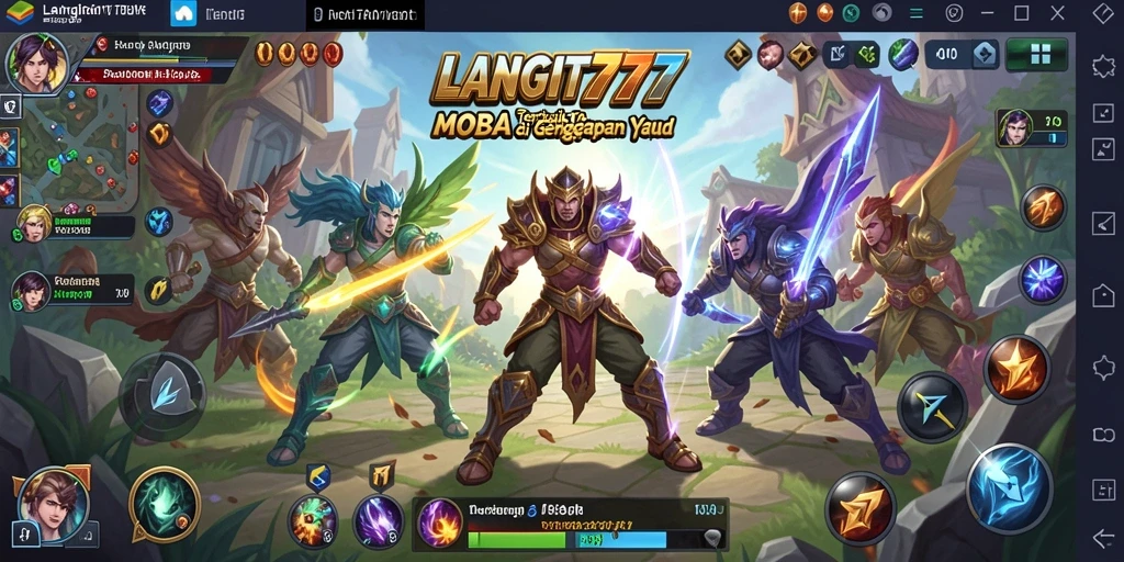 Screenshot LANGIT777 menampilkan aksi pertempuran intens dan karakter beranimasi.