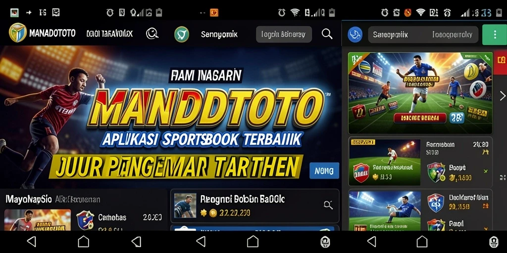 Tampilan antarmuka utama MANADOTOTO saat melakukan taruhan olahraga.