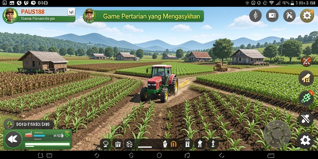 Screenshot utama PAUS188 menampilkan gameplay pertanian yang menarik dan menawan.