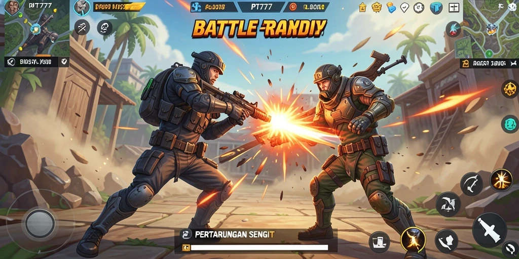 Gameplay seru PT777 dengan aksi tak terduga di arena Battle Royale.