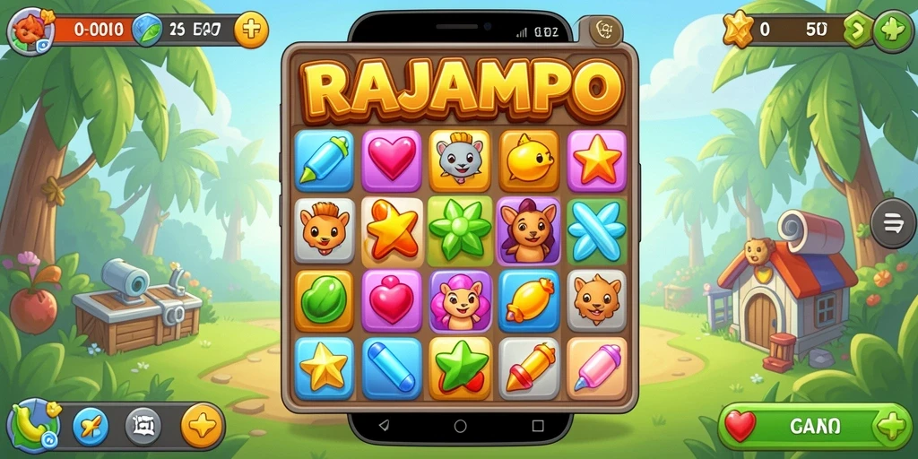 Tampilan gameplay seru dan penuh warna dari RAJAMPO.