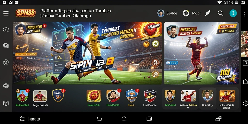 Tampilan utama SPN88 dengan fitur taruhan olahraga yang menarik.
