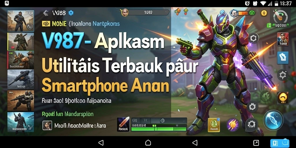 Screenshot utama V87 yang menunjukkan antarmuka pengguna yang ramah.
